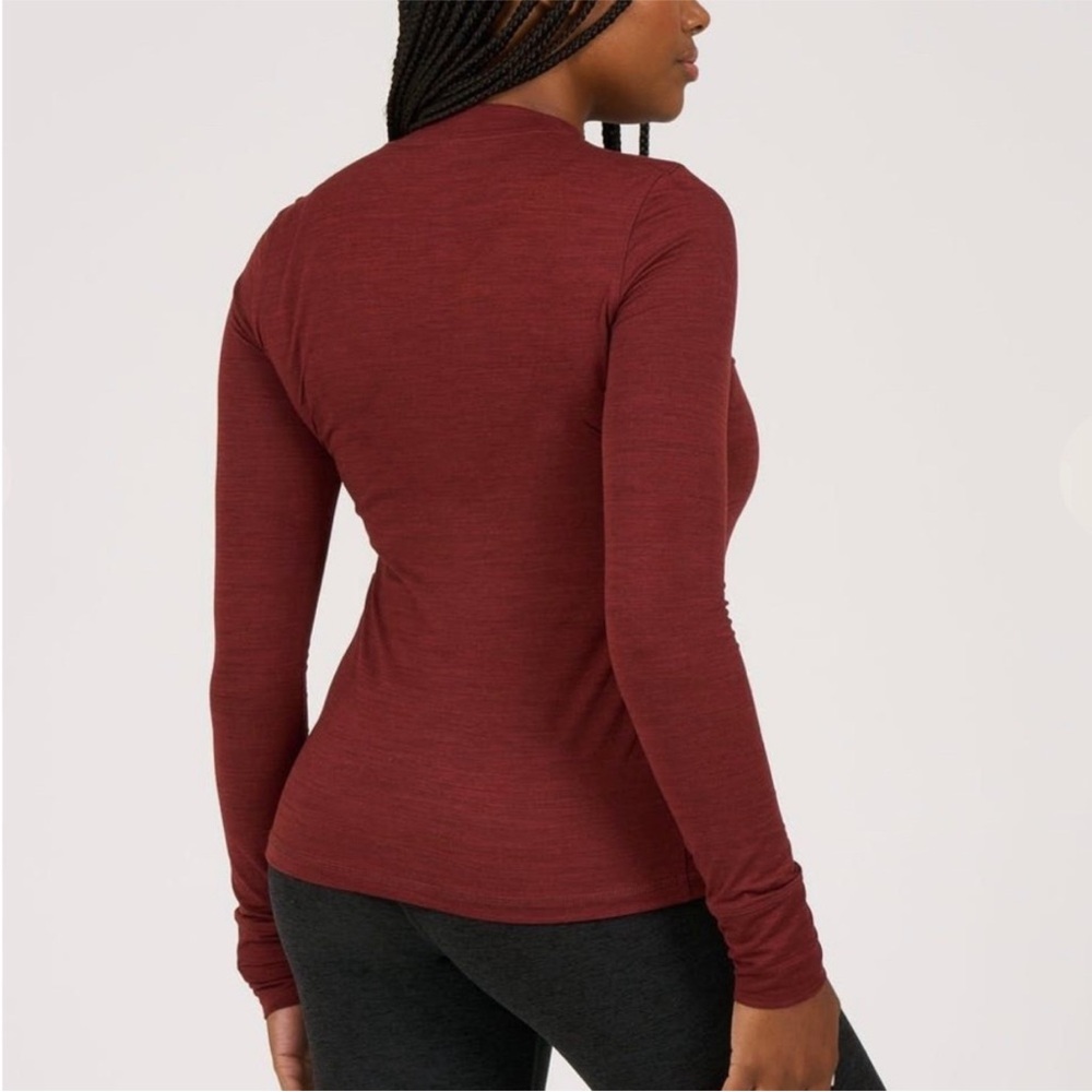 Vuori Women's Long Sleeve Lux Tee Brick Heather Medium - Picture 2 of 11